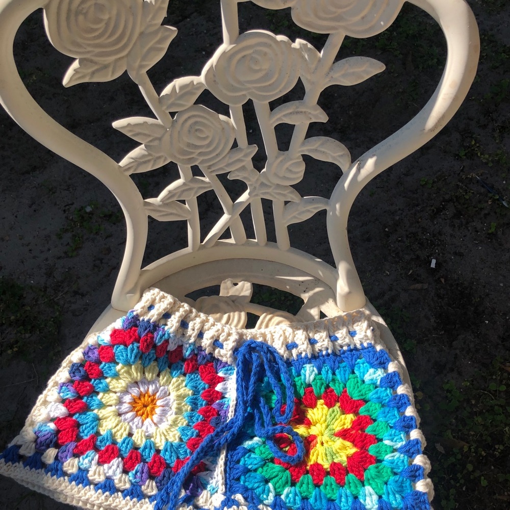 Crochet boho festival shorts
